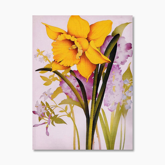 Daffodil Grace Yellow Flower Printed Fabric Frame