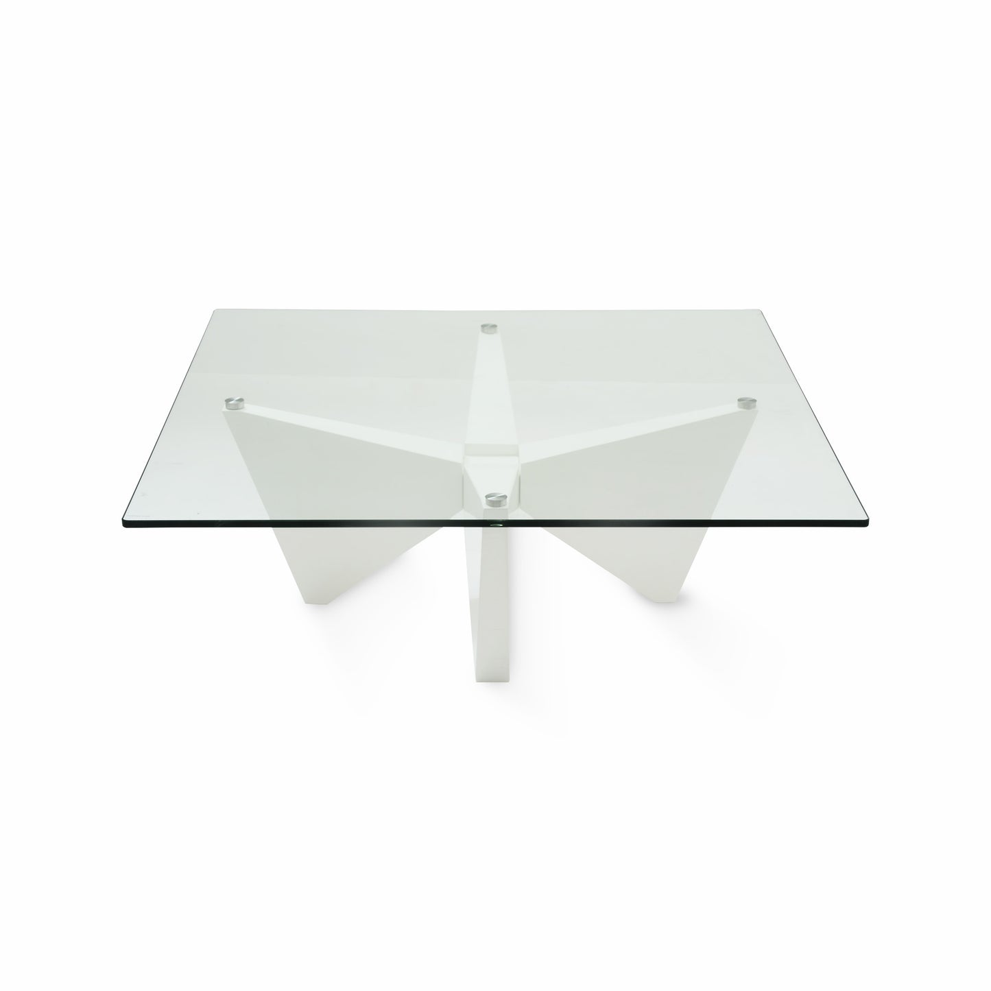 Crossover Wood & Glass White Table