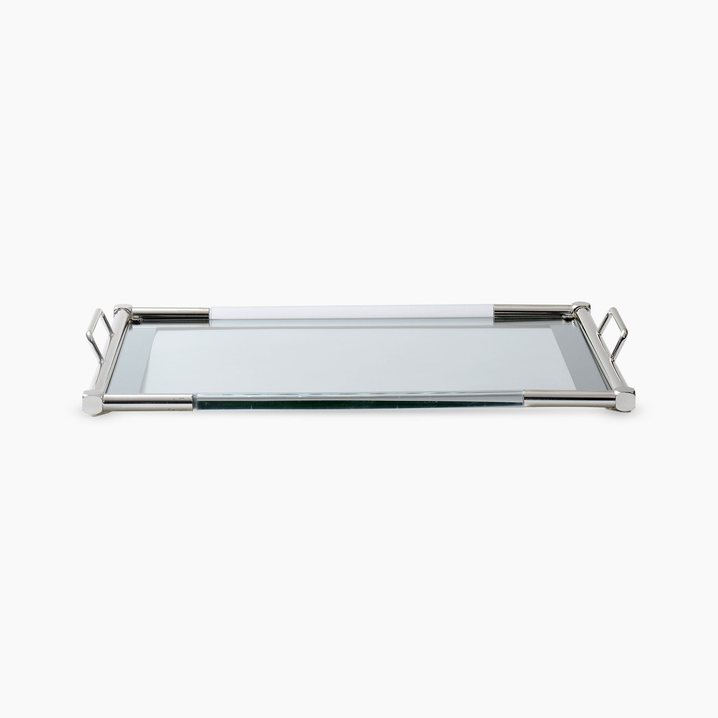 Silver Platted Frame Rectangular Serving Tray