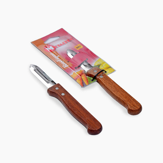 Set of 2 Vegetable Peeler with Wood Handle-Stainless Steel Blade