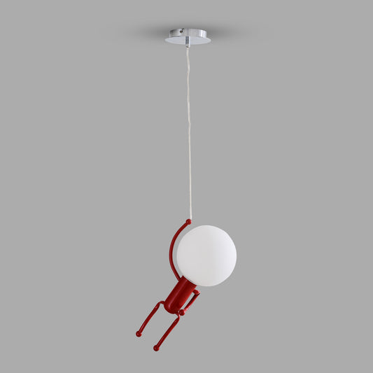 Beautiful Acrobat Single Light Pendent Red Metal Frame Lamp
