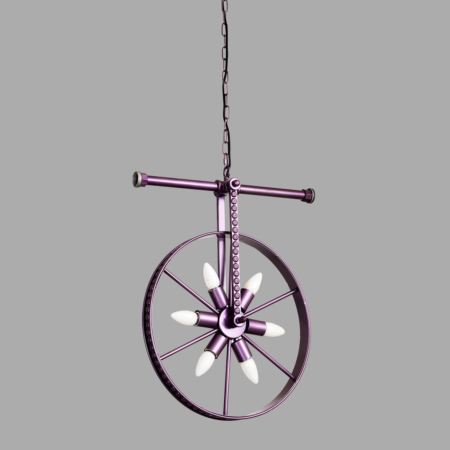 Wheel Purple Color 6 Lights Vantage Pendent Lamp