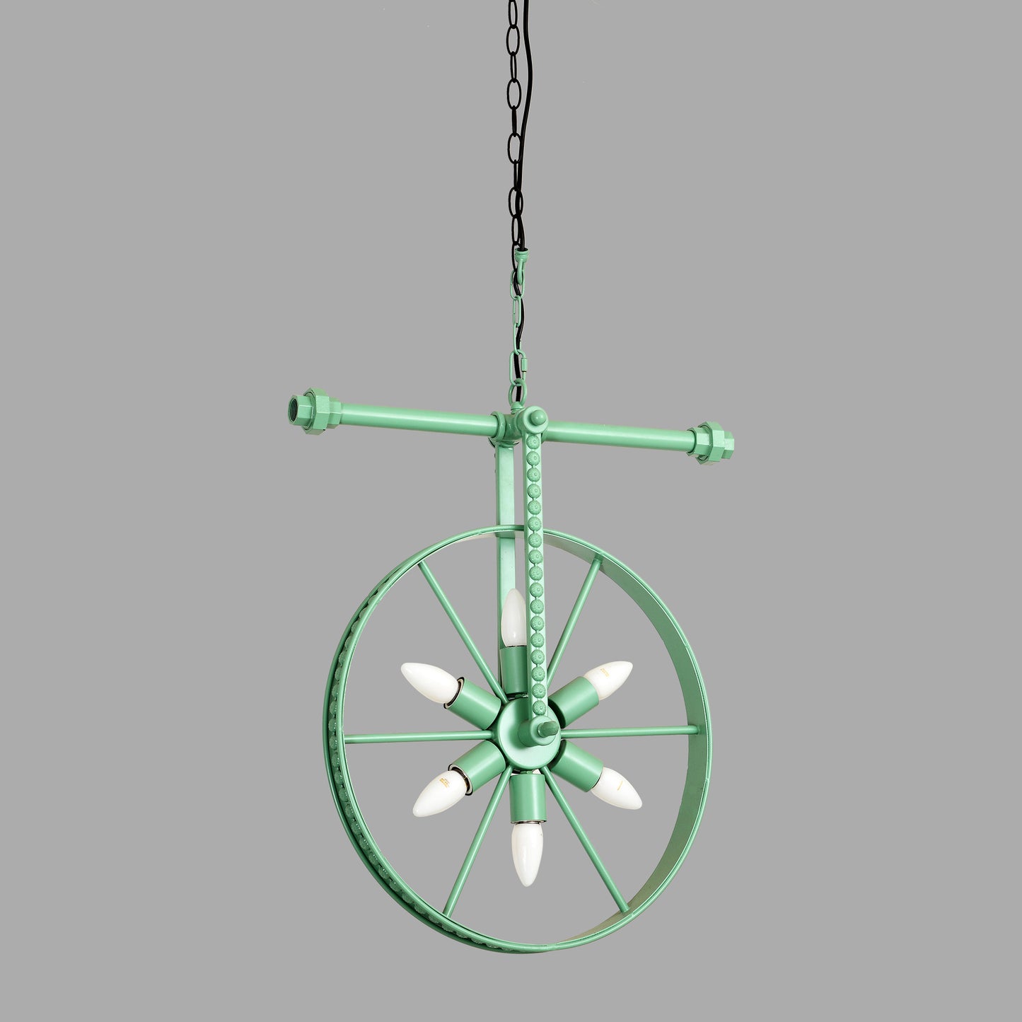 Wheel Pistachio Color 6 Lights Vantage Pendent Lamp