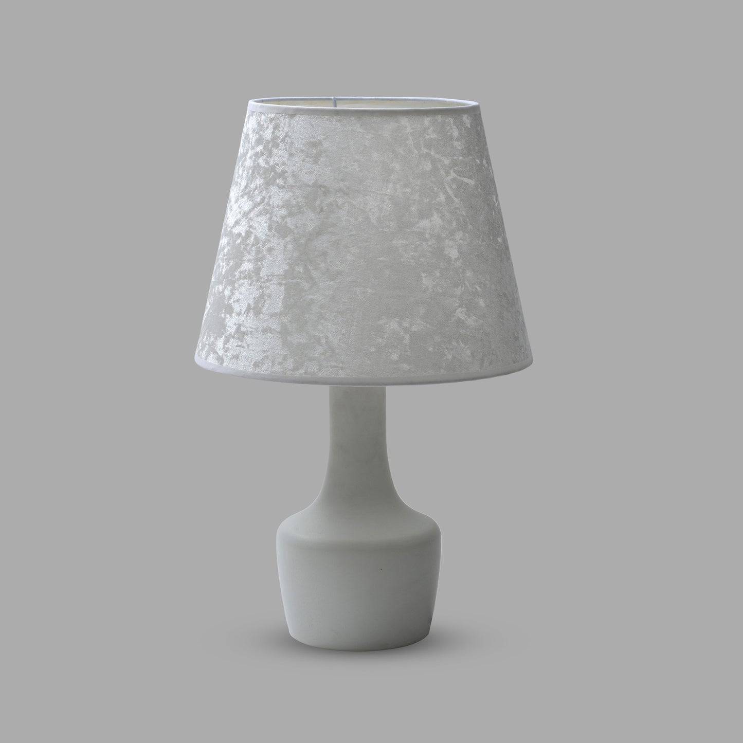 Mat White Cramic Base Table Lamp with Shade