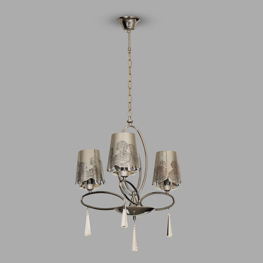 3 Lights Silver Plated Chandelier