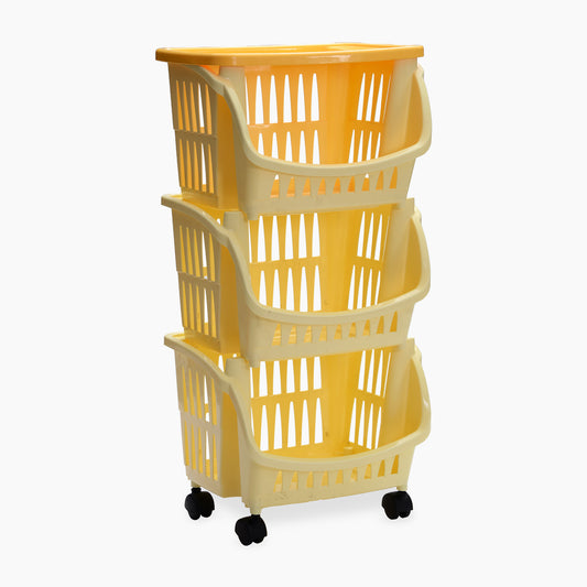 Tidy Rolling Cart with 3 Removable baskets and Tray