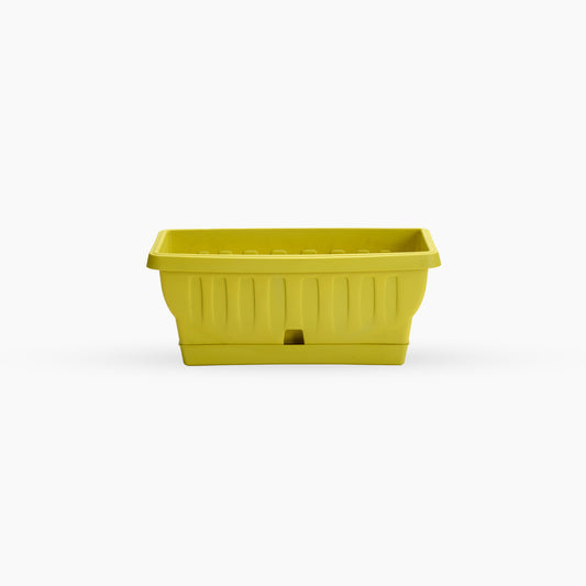 Yellow Flower Planter And Self Water Saucer
