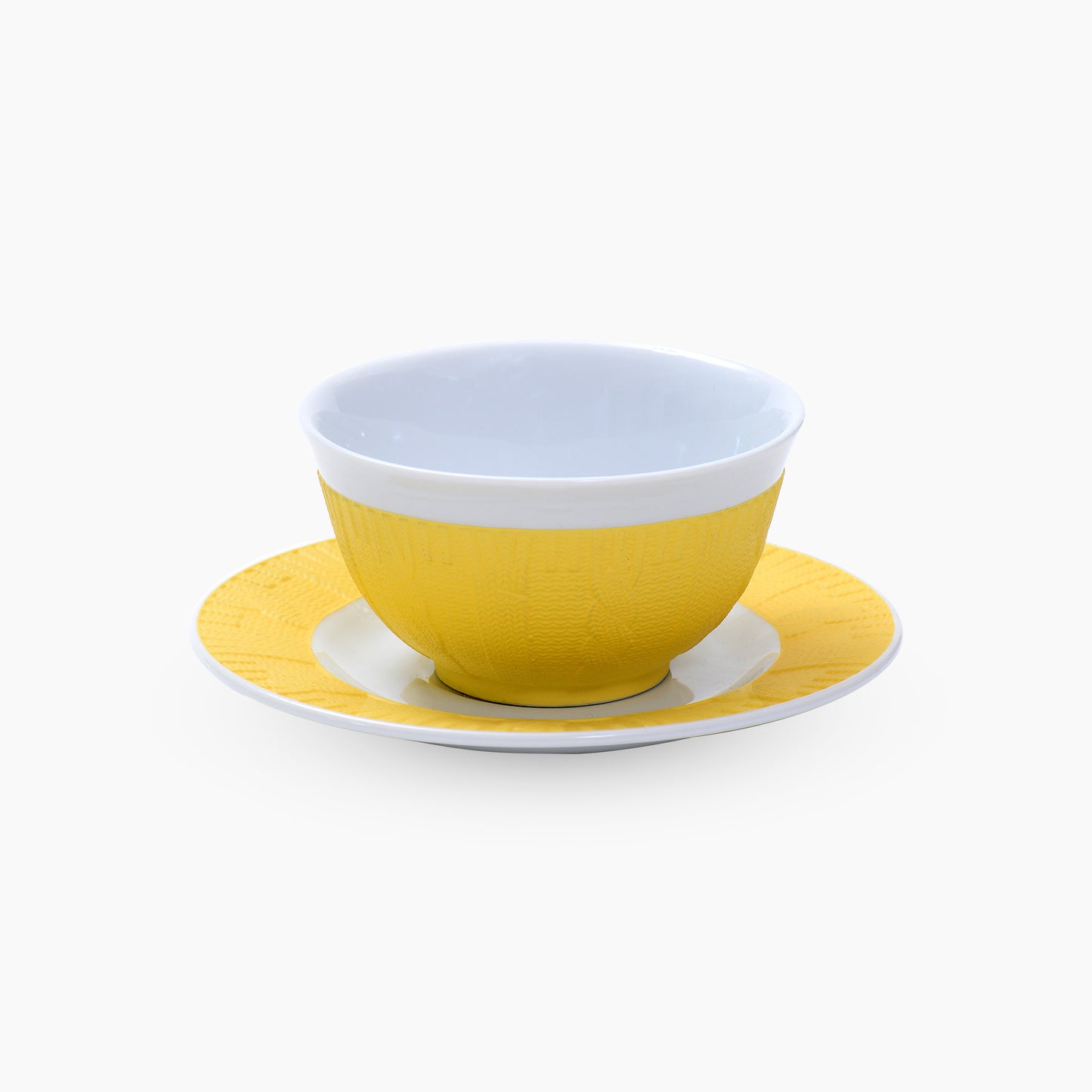 Set of Yellow 6 bowls and 6 saucers