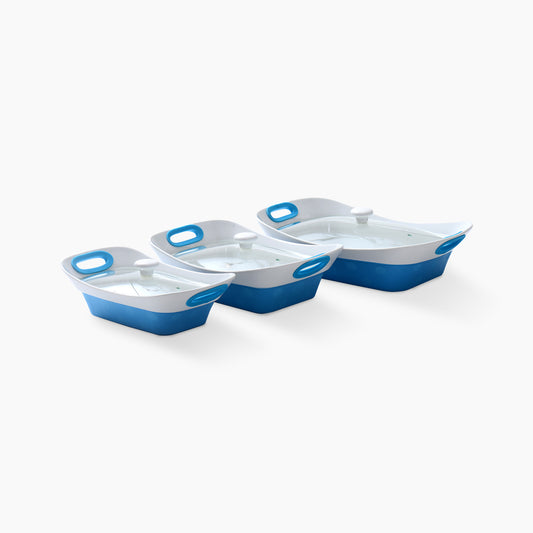 Porcelain Blue 3-Piece Baking Dish Set