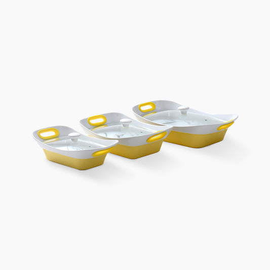 Yellow 3-Piece Baking Dish Set