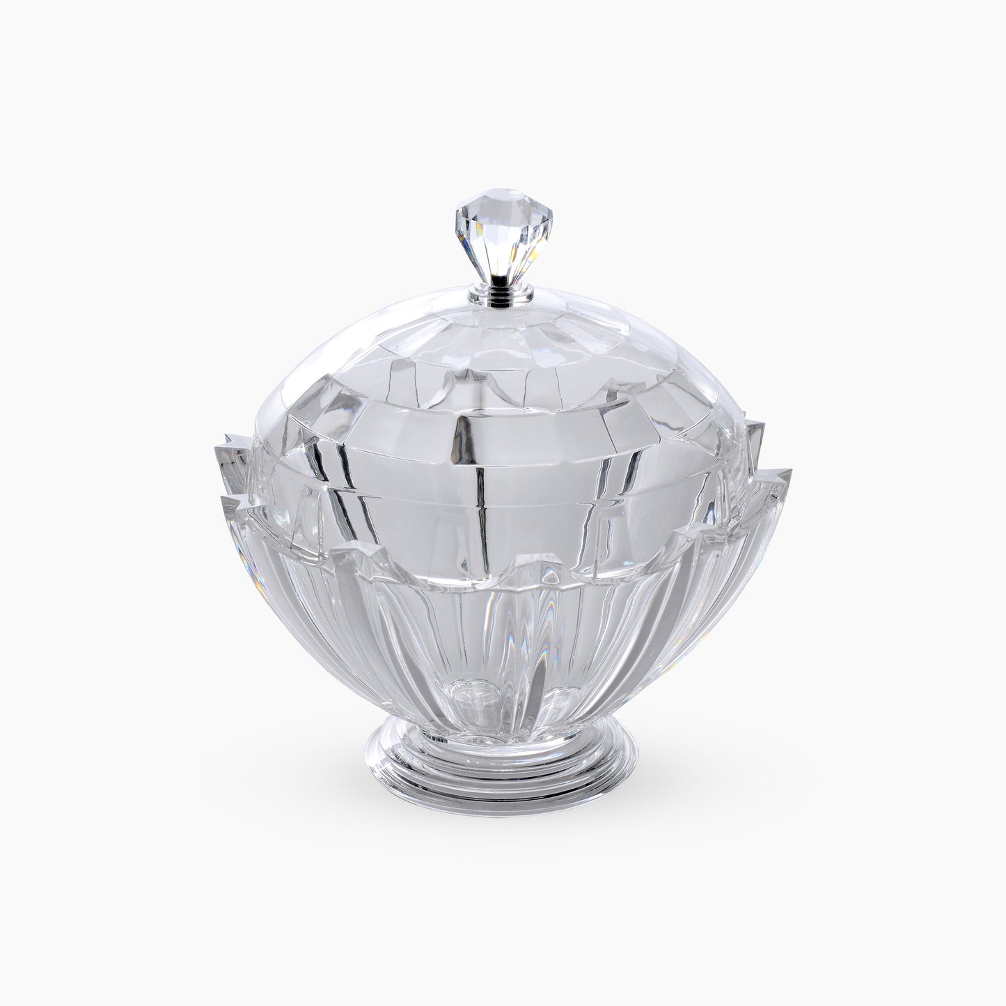 Round Crystal clear Acrylic bomboniere with Cover