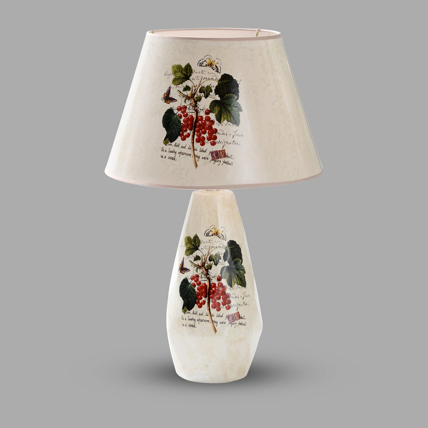 The Cherry Ceramic Table Lamp with Shade