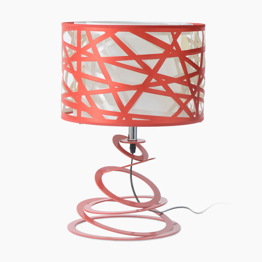 Coral Geometric pattern & Circle Spiral Table Lamp