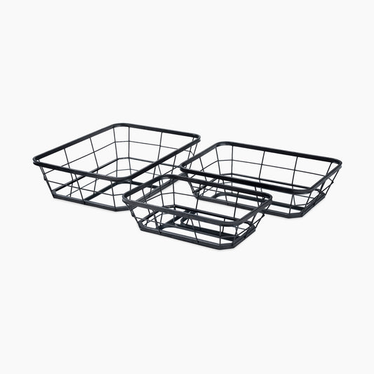 3 Pieces Metal Basket Set