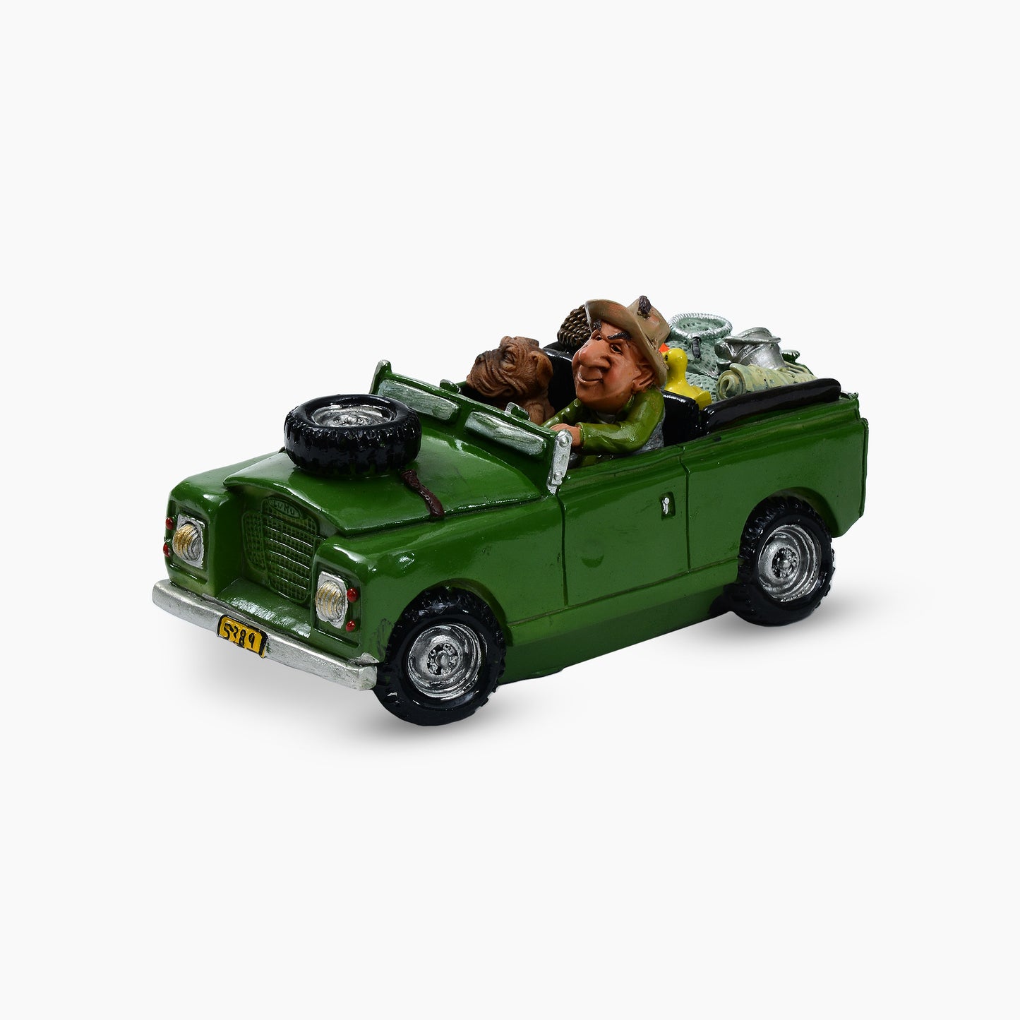 Safari Ride Jeep Ceramic Display Figurine