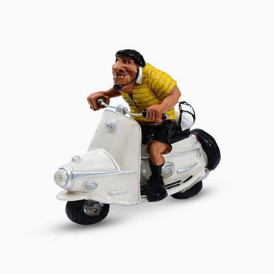 The Happy Scooter Ride Ceramic Display Figurine