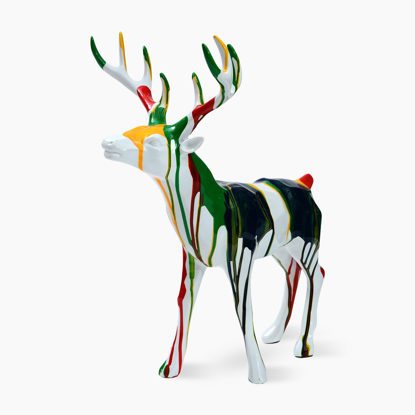 Opulent Deer in Colored Resin Display Figurine