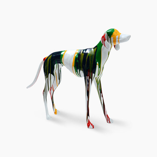 Sassy Multicolored Greyhound  Resin Display Figurine