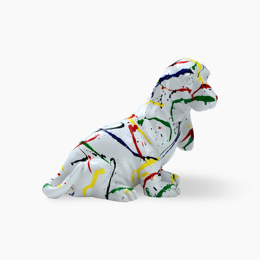 Graffiti Poncho Dog in Resin Display Figurine