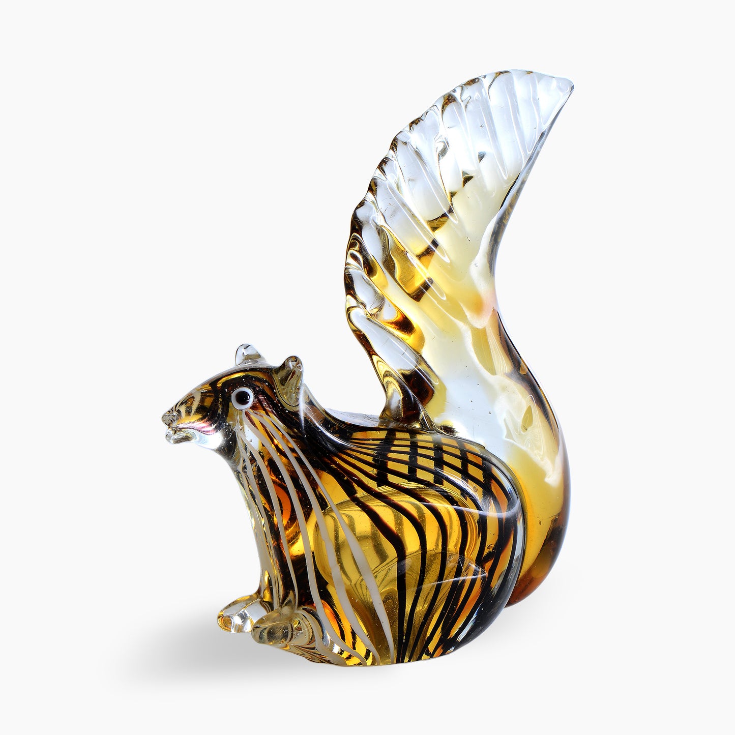 Hand Blown Colored Glass Squirrel Display Figurine