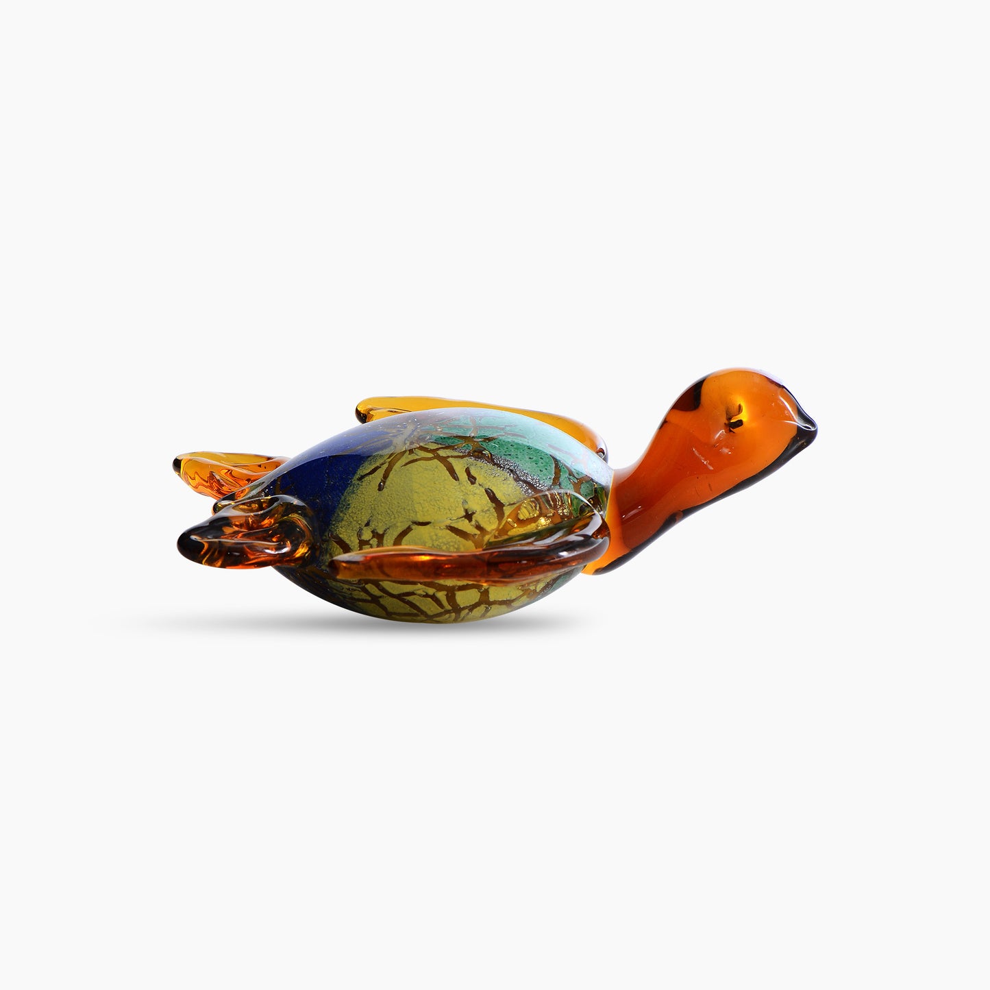 Adorable Floating Colored Glass Lucky Turtle Display Figurine