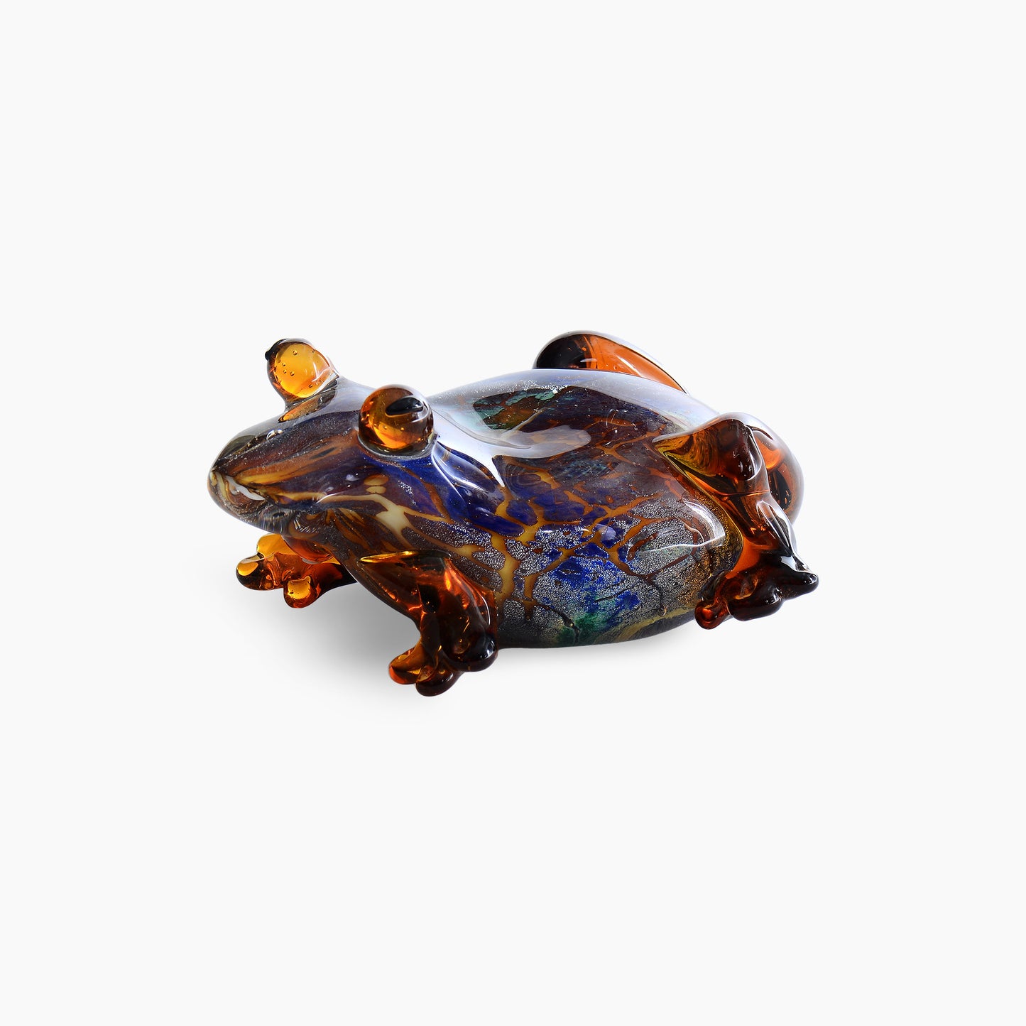 Crystal Cut Colored Glass Frog Display Figurine