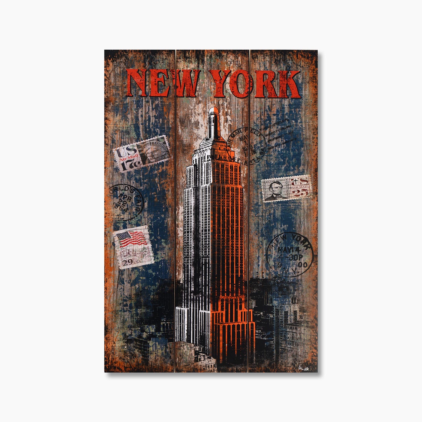 New York Wall Art Vintage Print on MDF