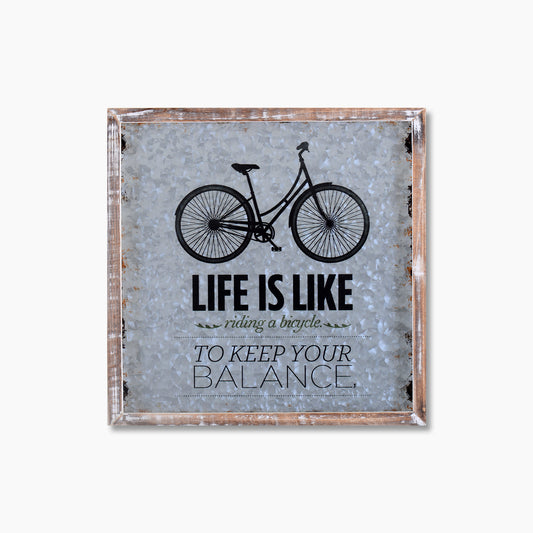 Stencil Life Bicycle Square Vintage Metal Frame