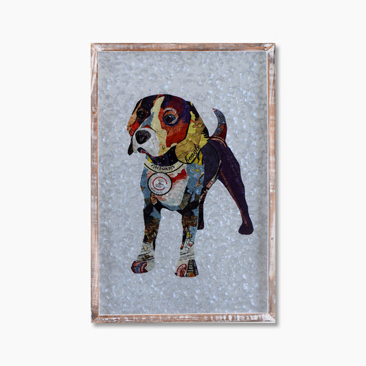 Vibrant Beagle Puppy Metal Frame