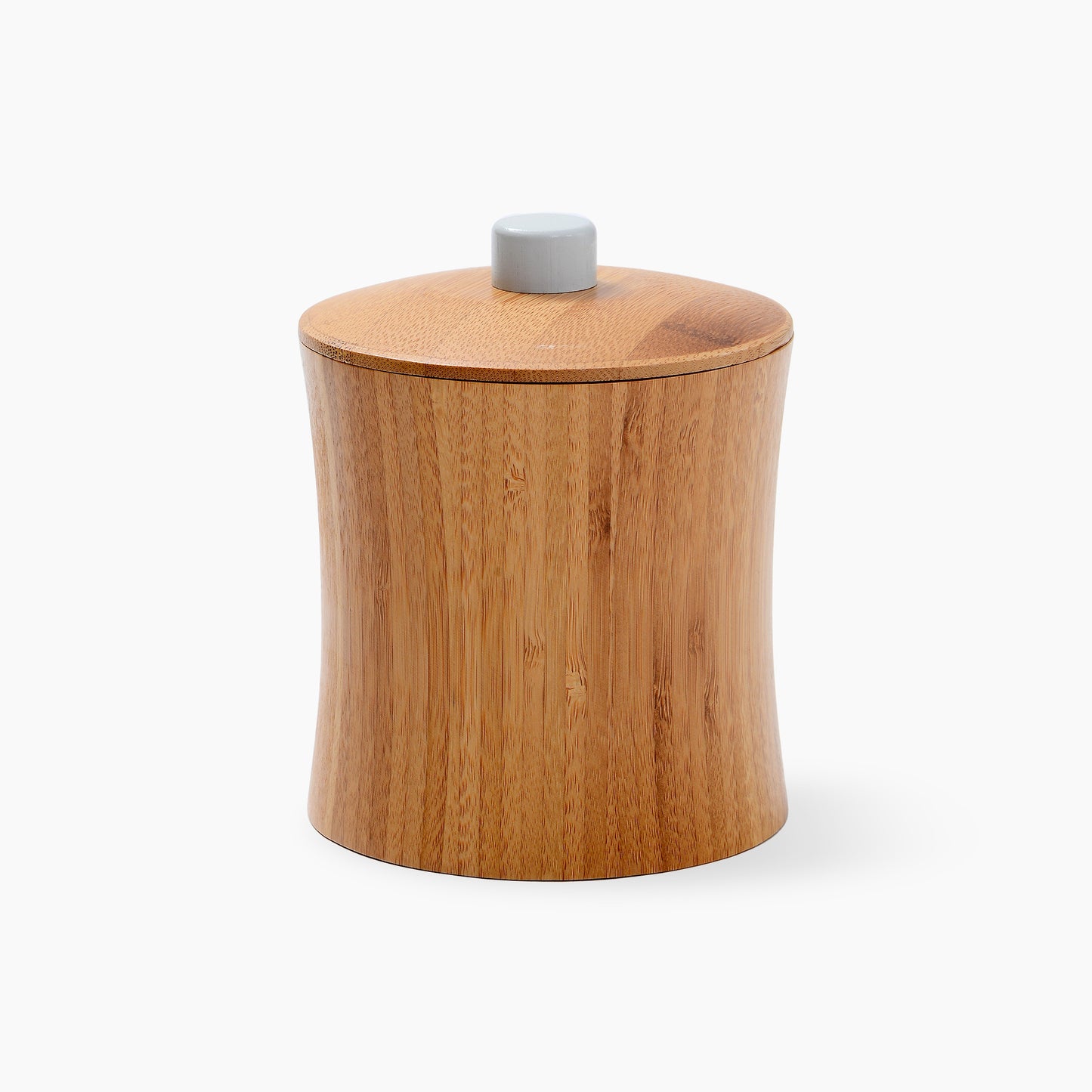 Wood White Air Tight Canister with Light Blue Knob