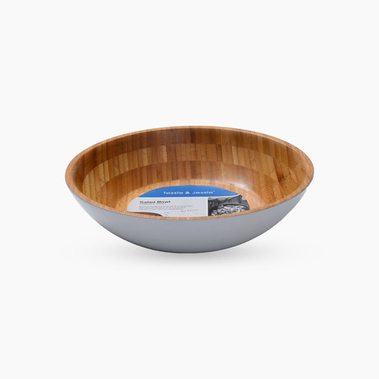 Large Wood White Salad Bowl